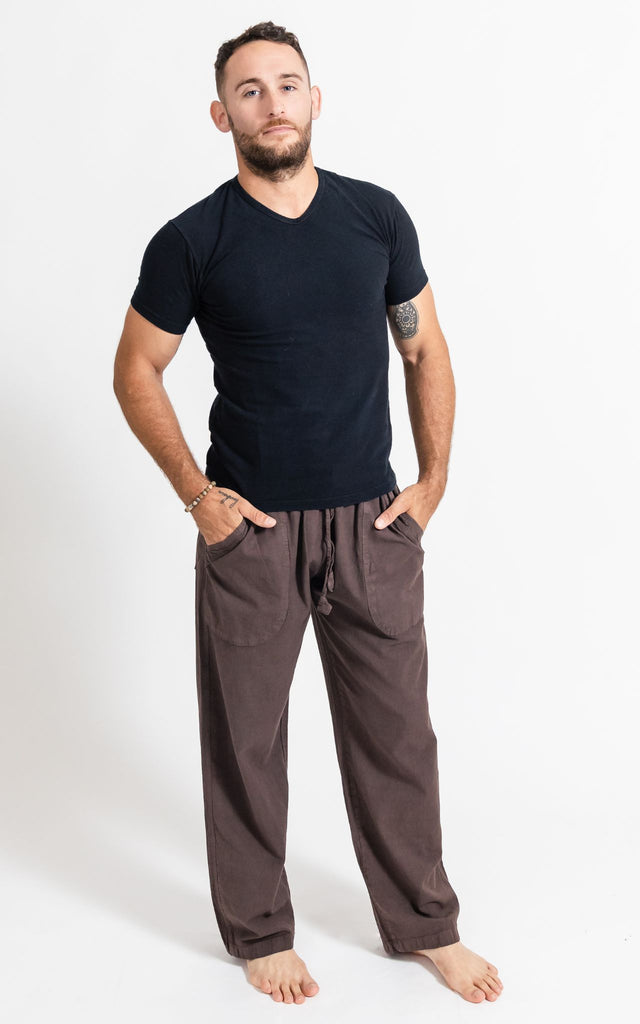 Surya Australia Ethical Plain Cotton 'Jerome' pants for men made in Nepal
