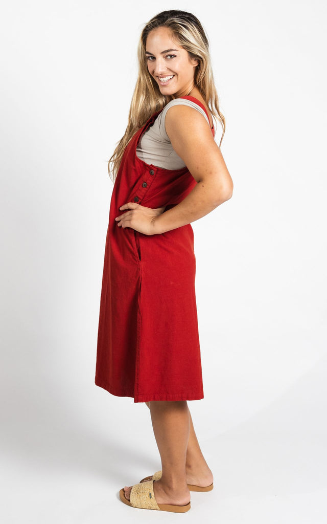 Surya Australia Ethical Cotton 'Ayla' Pinafore made in Nepal - Rust