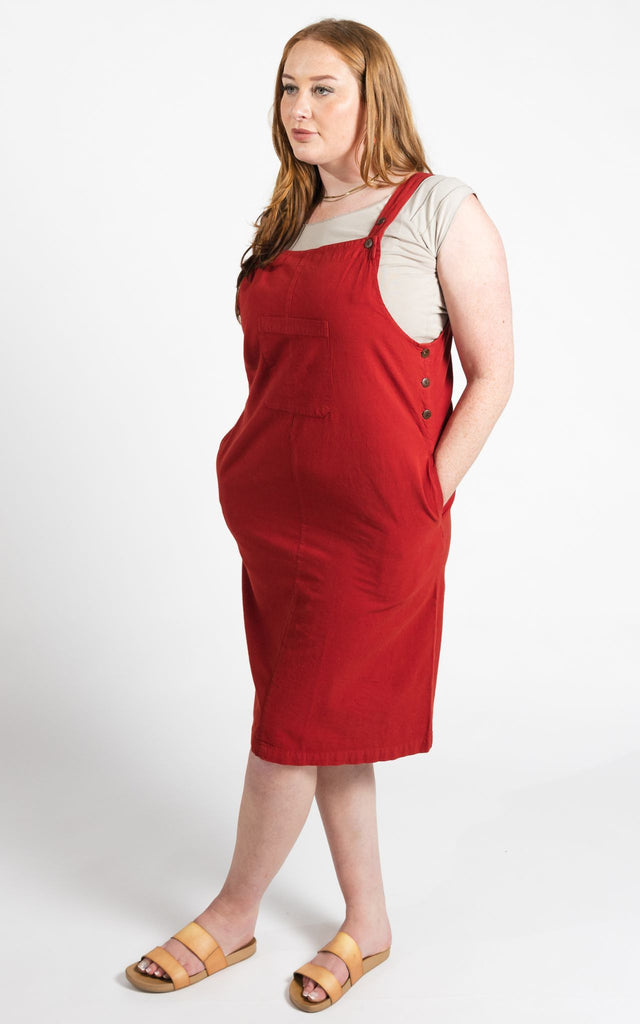 Surya Australia Ethical Cotton 'Ayla' Pinafore made in Nepal - Rust