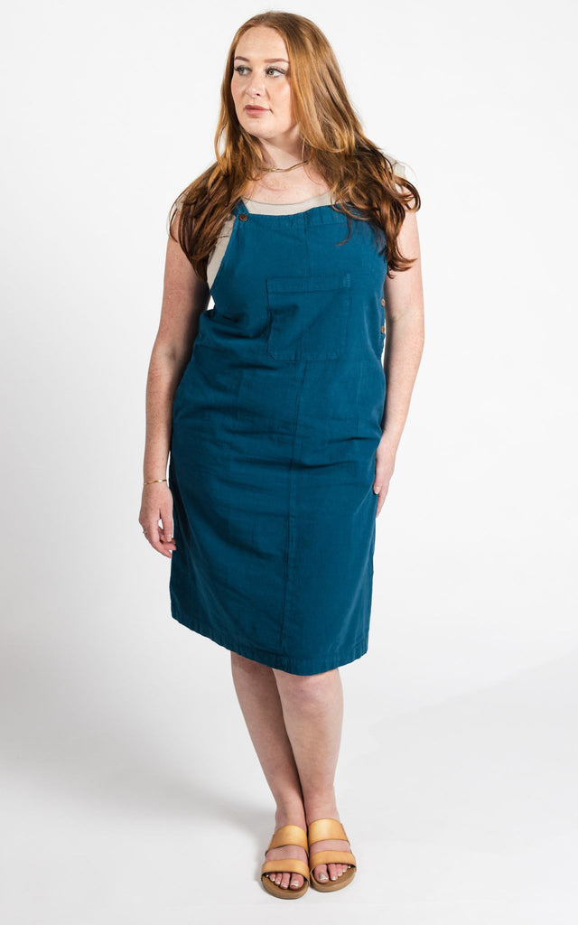 Surya Australia Ethical Cotton 'Ayla' Pinafore made in Nepal - Turquoise