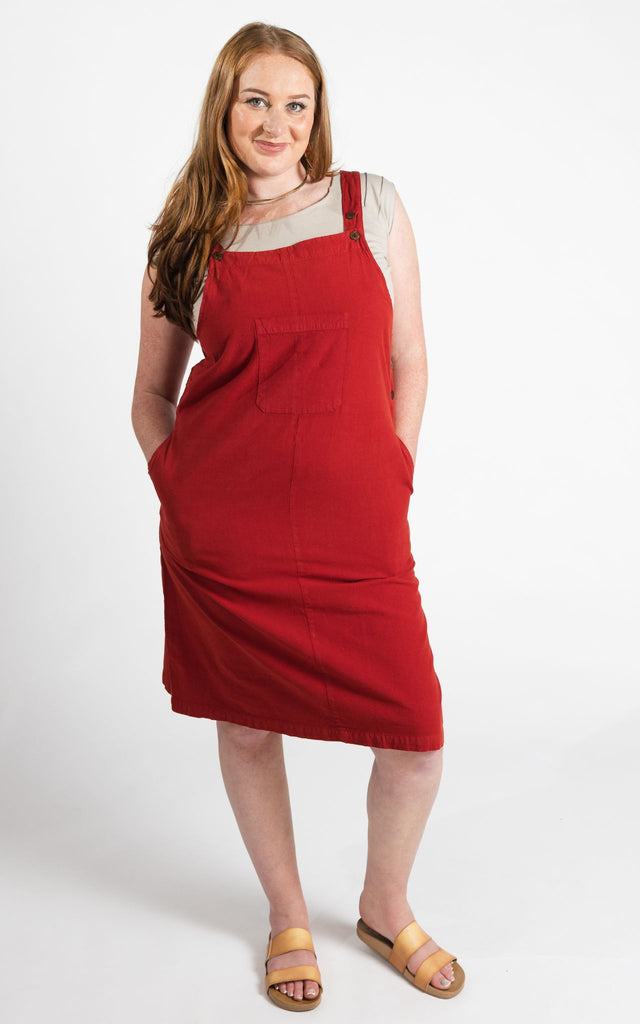 Surya Australia Ethical Cotton 'Ayla' Pinafore made in Nepal - Rust