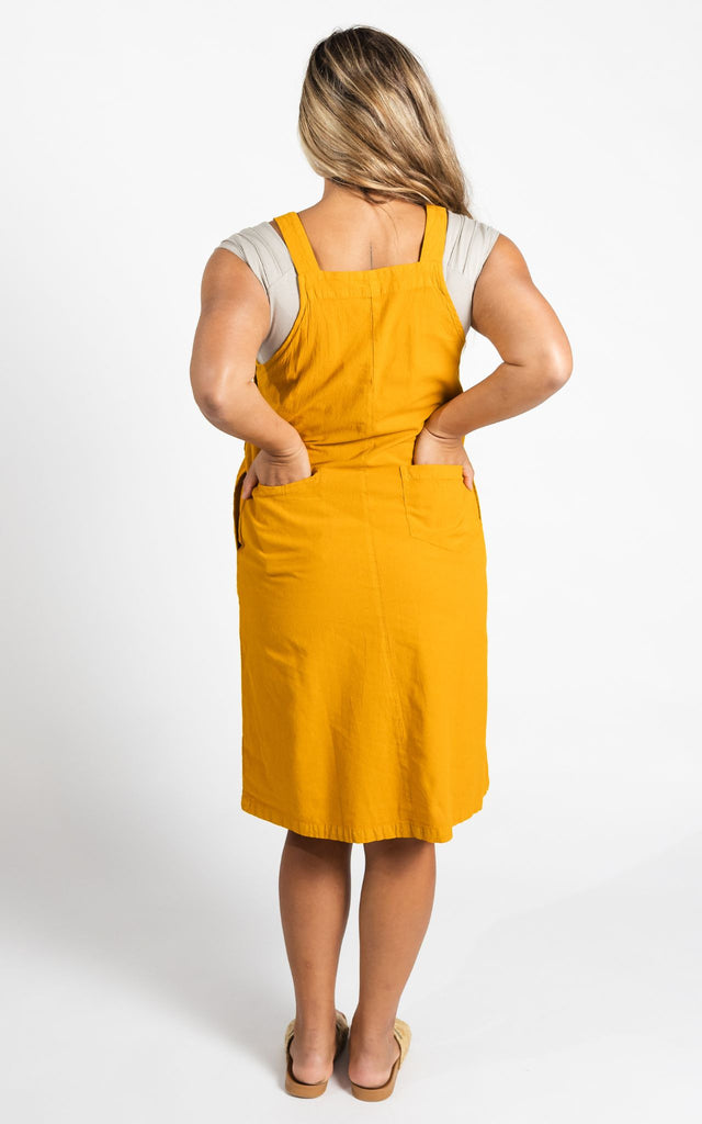 Surya Australia Ethical Cotton 'Ayla' Pinafore made in Nepal - Mustard