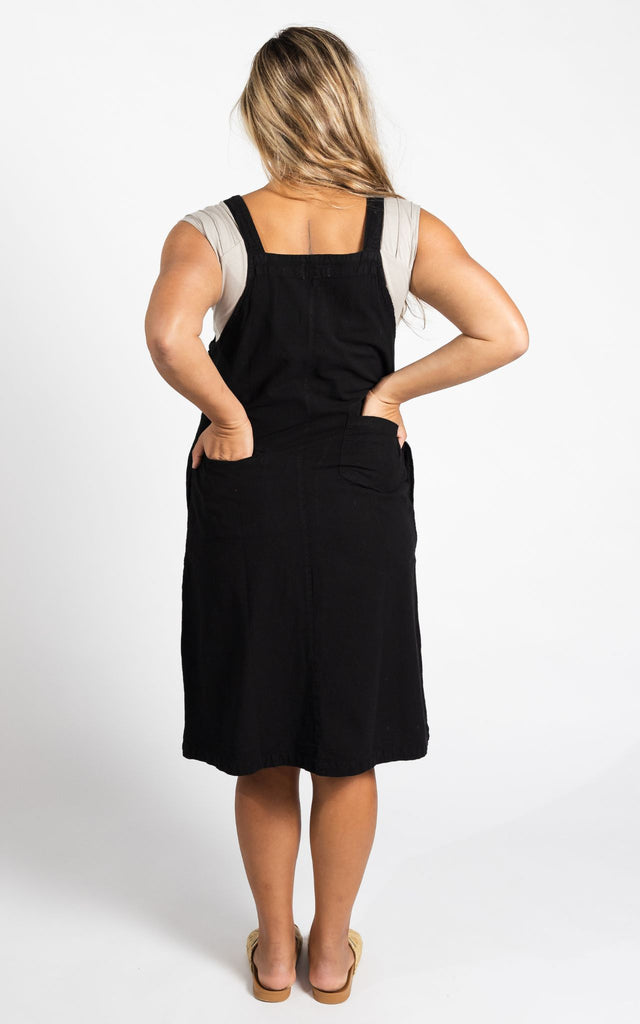 Surya Australia Ethical Cotton 'Ayla' Pinafore made in Nepal - Black