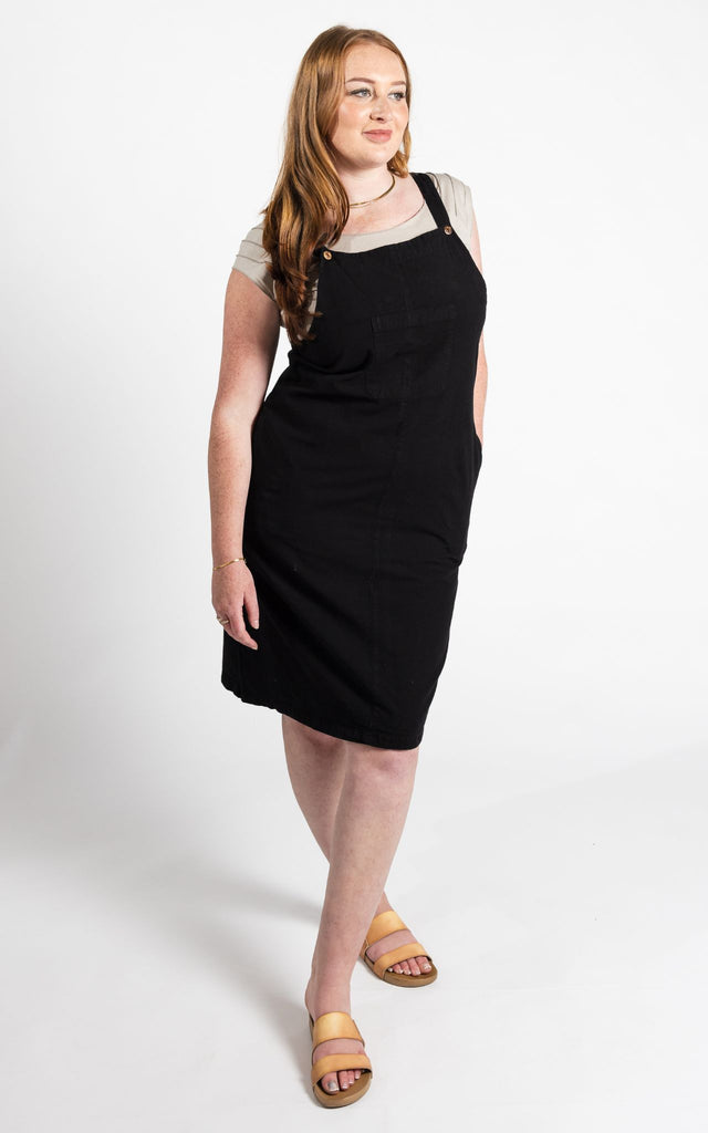 Surya Australia Ethical Cotton 'Ayla' Pinafore made in Nepal - Black
