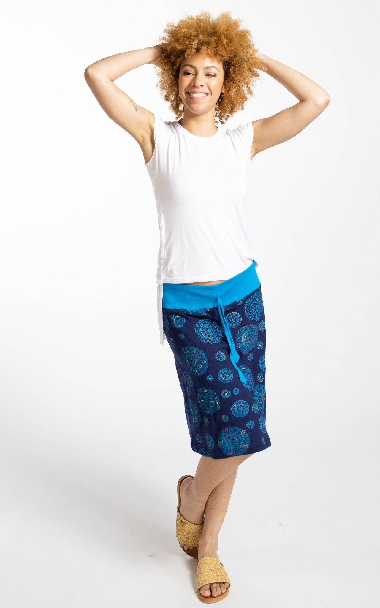 Surya Australia Ethical Stretch Cotton Printed Skirts made in Nepal