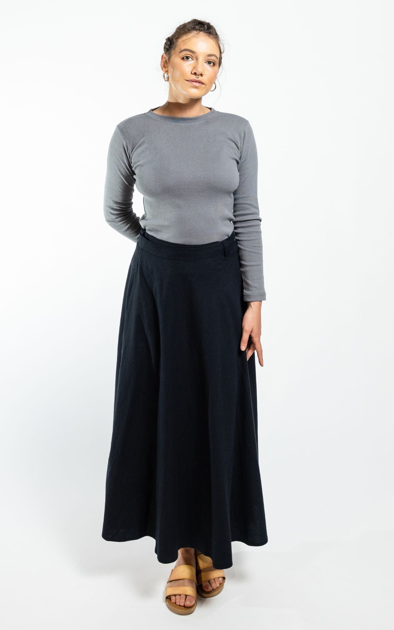 Surya Australia Ethical Cotton Wrap Skirt from Nepal - Black