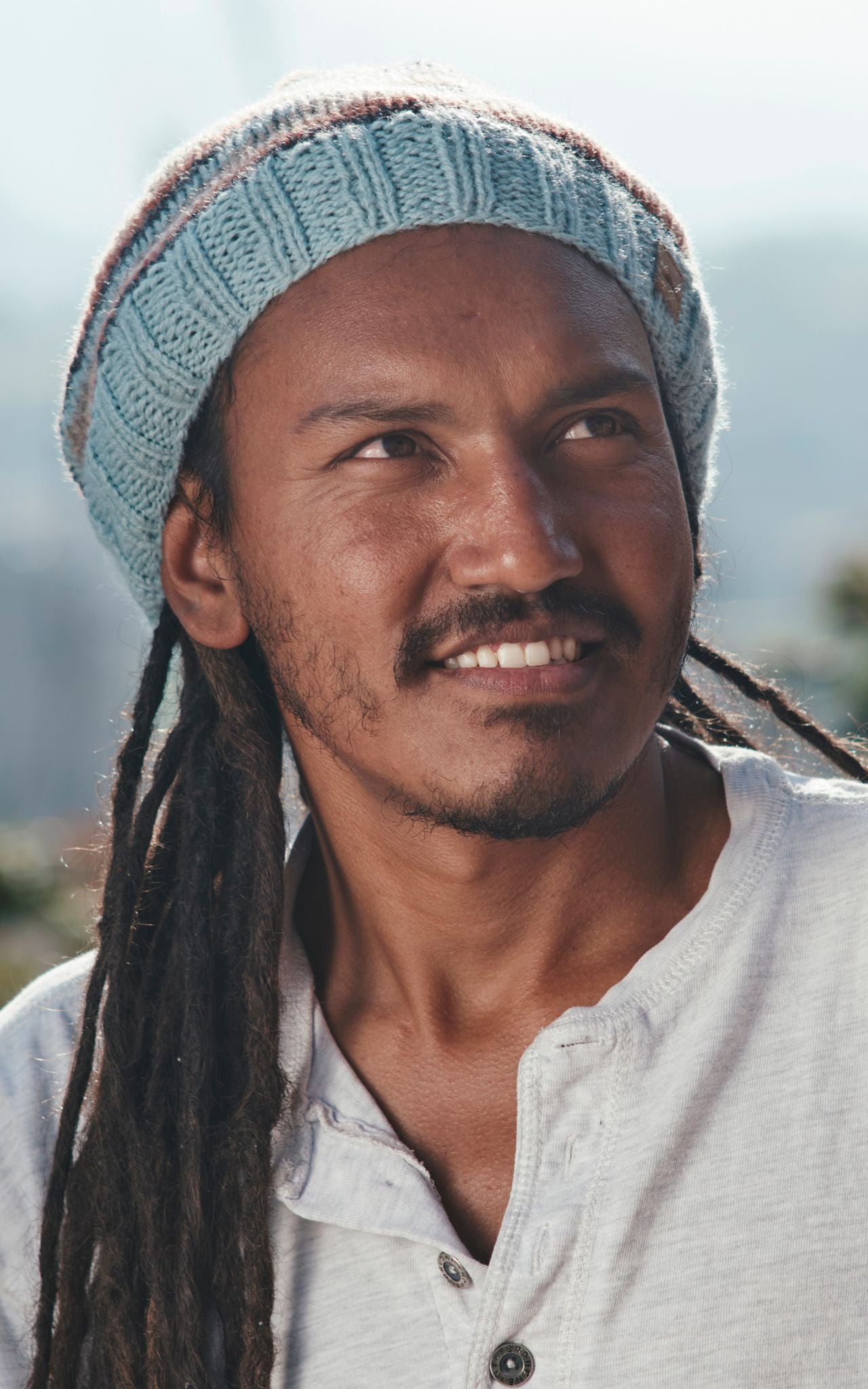 Surya Australia Merino Wool Slouch Beanie for Men from Nepal - Blue