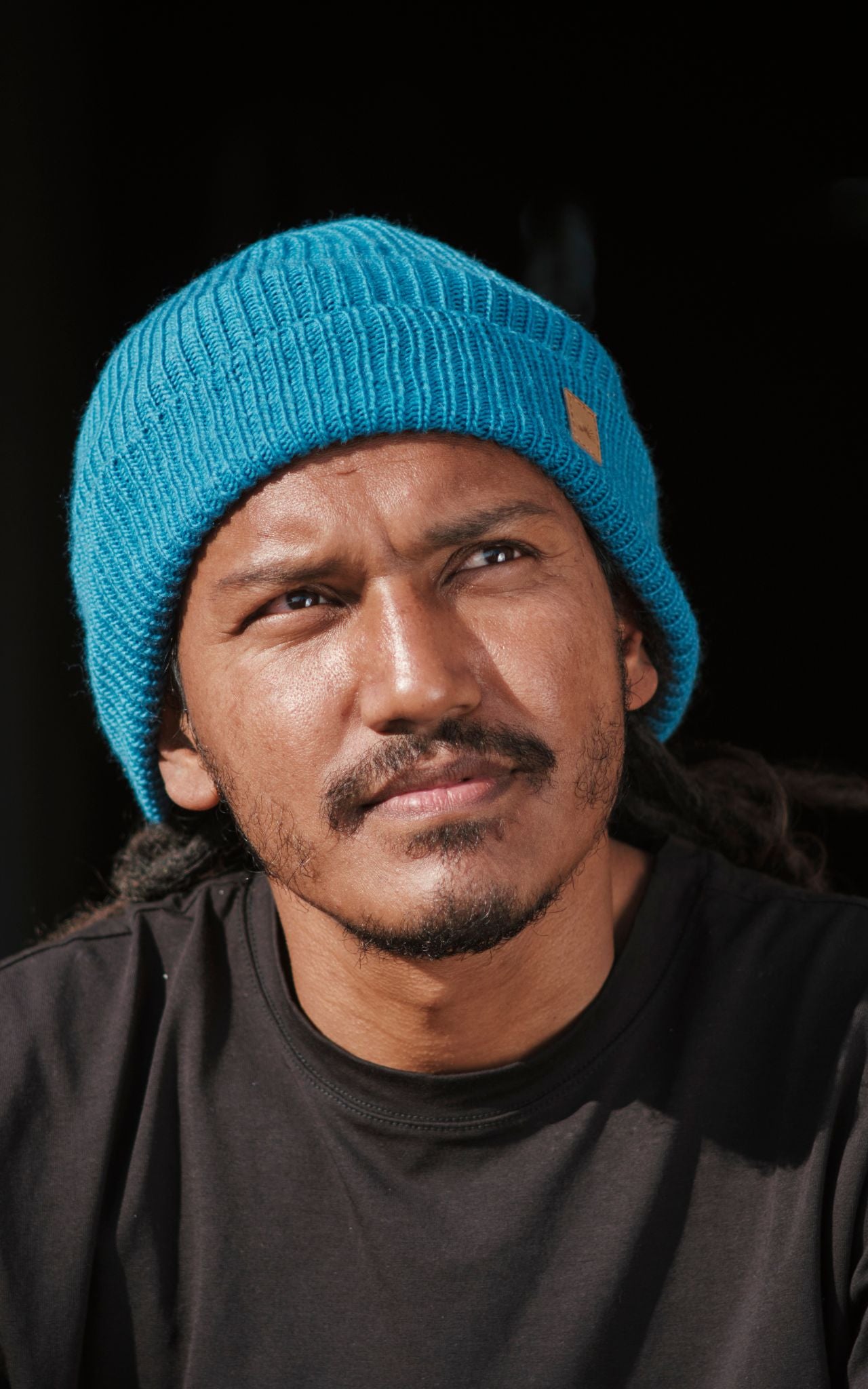 Surya Australia Merino Wool 'Fisherman' Beanie for men made in Nepal - blue