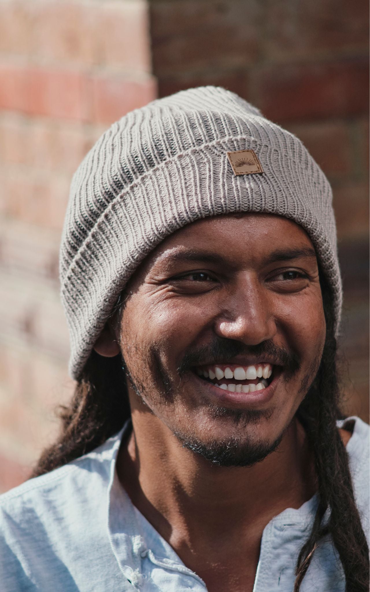 Surya Australia Merino Wool 'Fisherman' Beanie for men made in Nepal - light grey