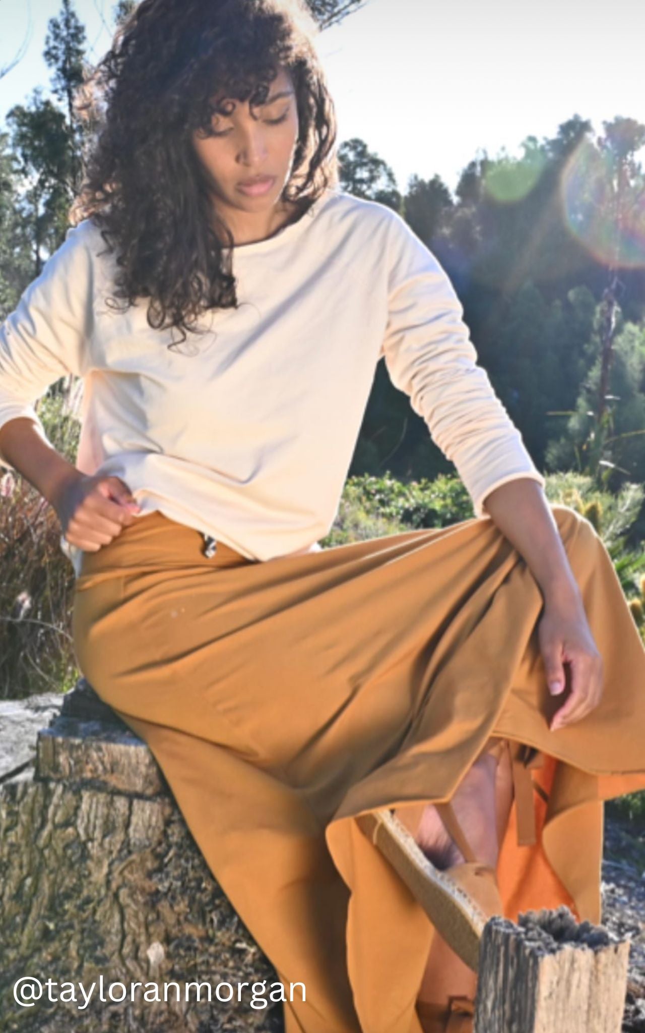 Surya Australia Ethical Organic Cotton Skirt made in Nepal - Tumeric