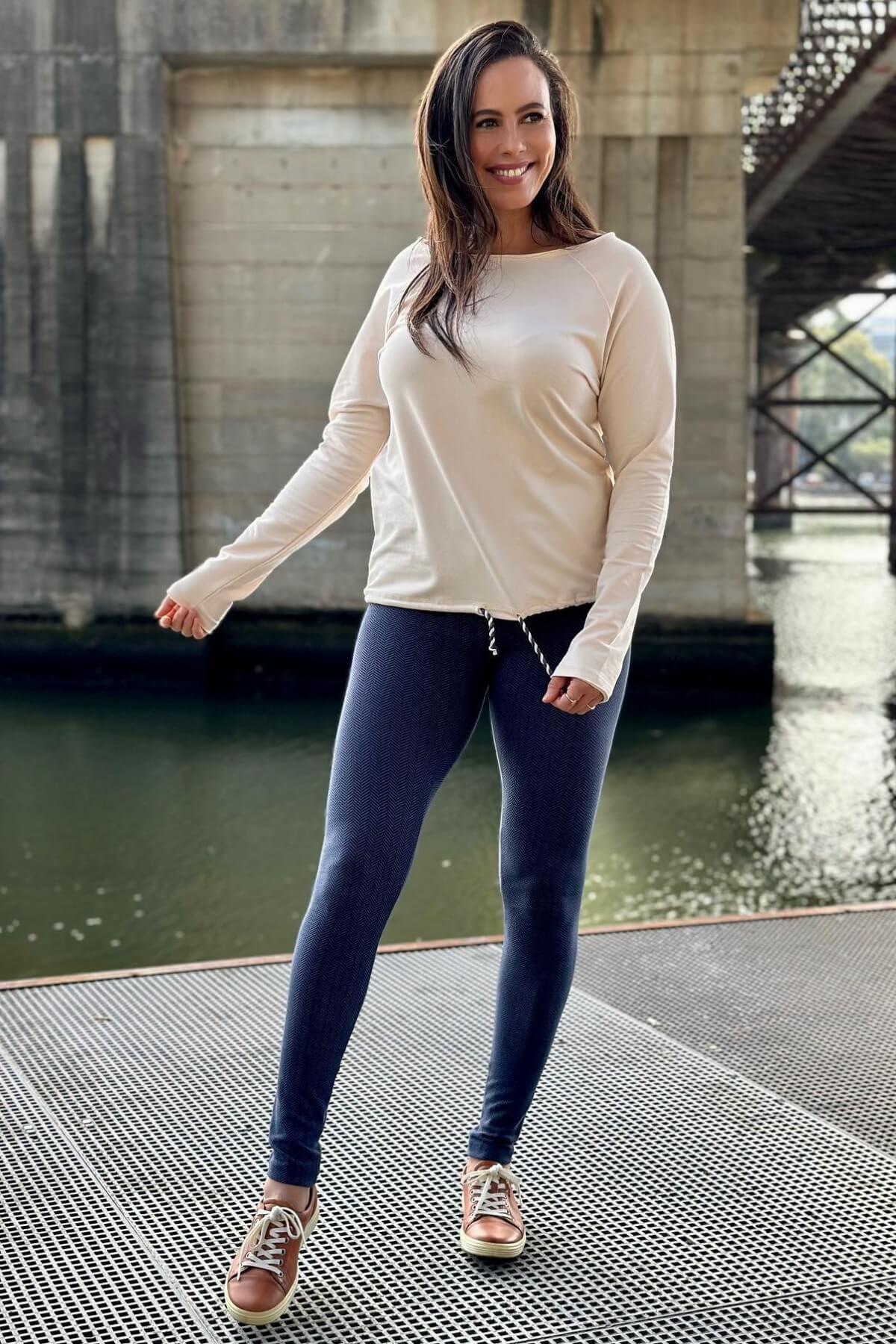 Asana Leggings Organic Cotton Jacquard Leggings made in Nepal Surya