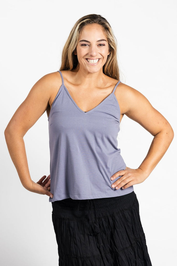 Surya Australia Organic Cotton 'Bombay' Singlet Top made in Nepal - Lilac