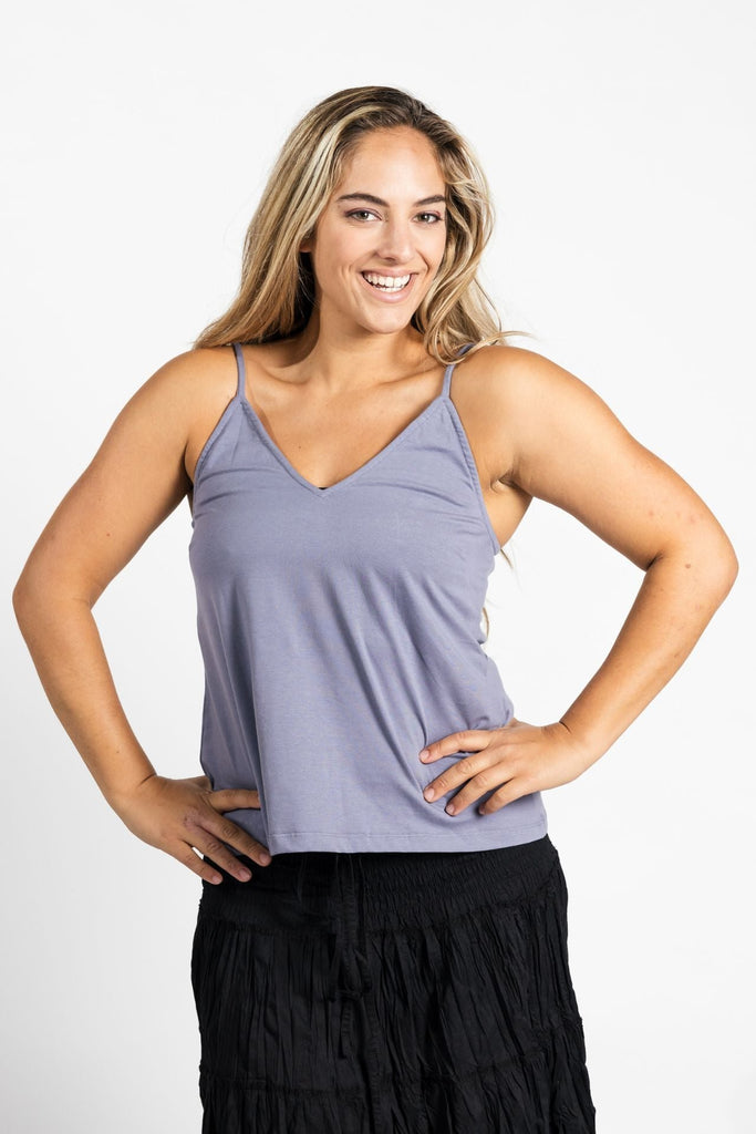 Surya Australia Organic Cotton 'Bombay' Singlet Top made in Nepal - Lilac