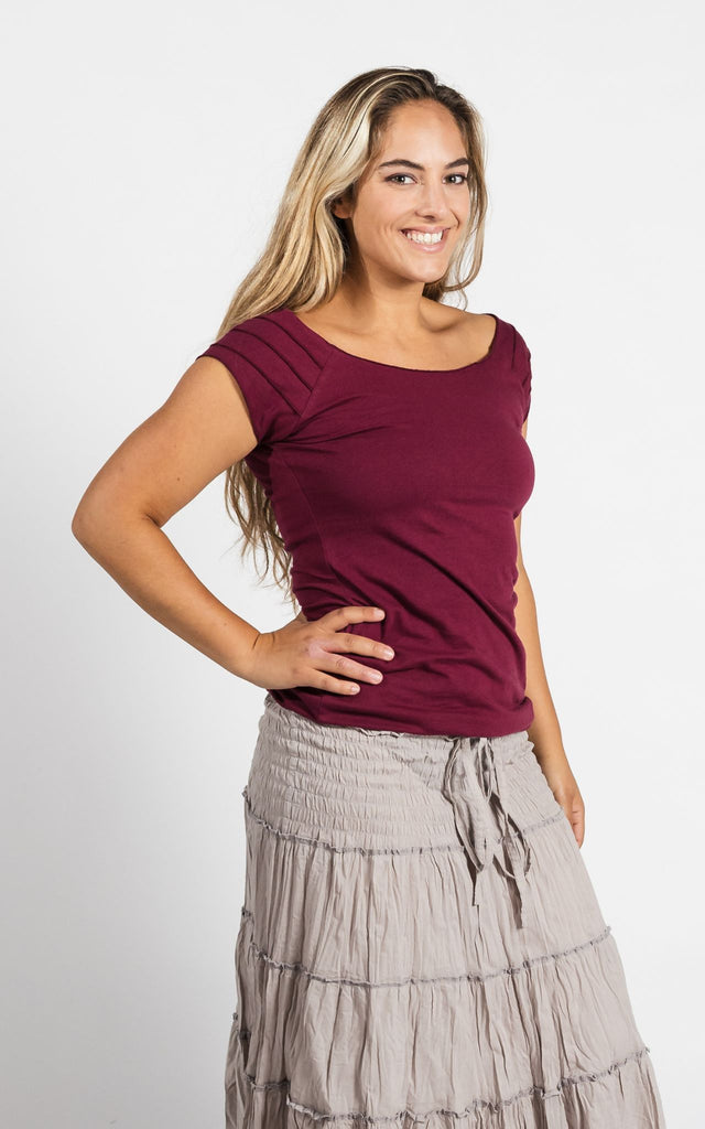 Surya Australia Organic Cotton 'Priya' Top made in Nepal - Berry