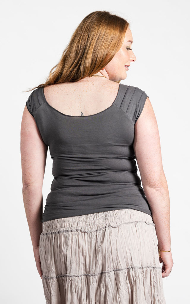 Surya Australia Organic Cotton 'Priya' Top made in Nepal - Grey
