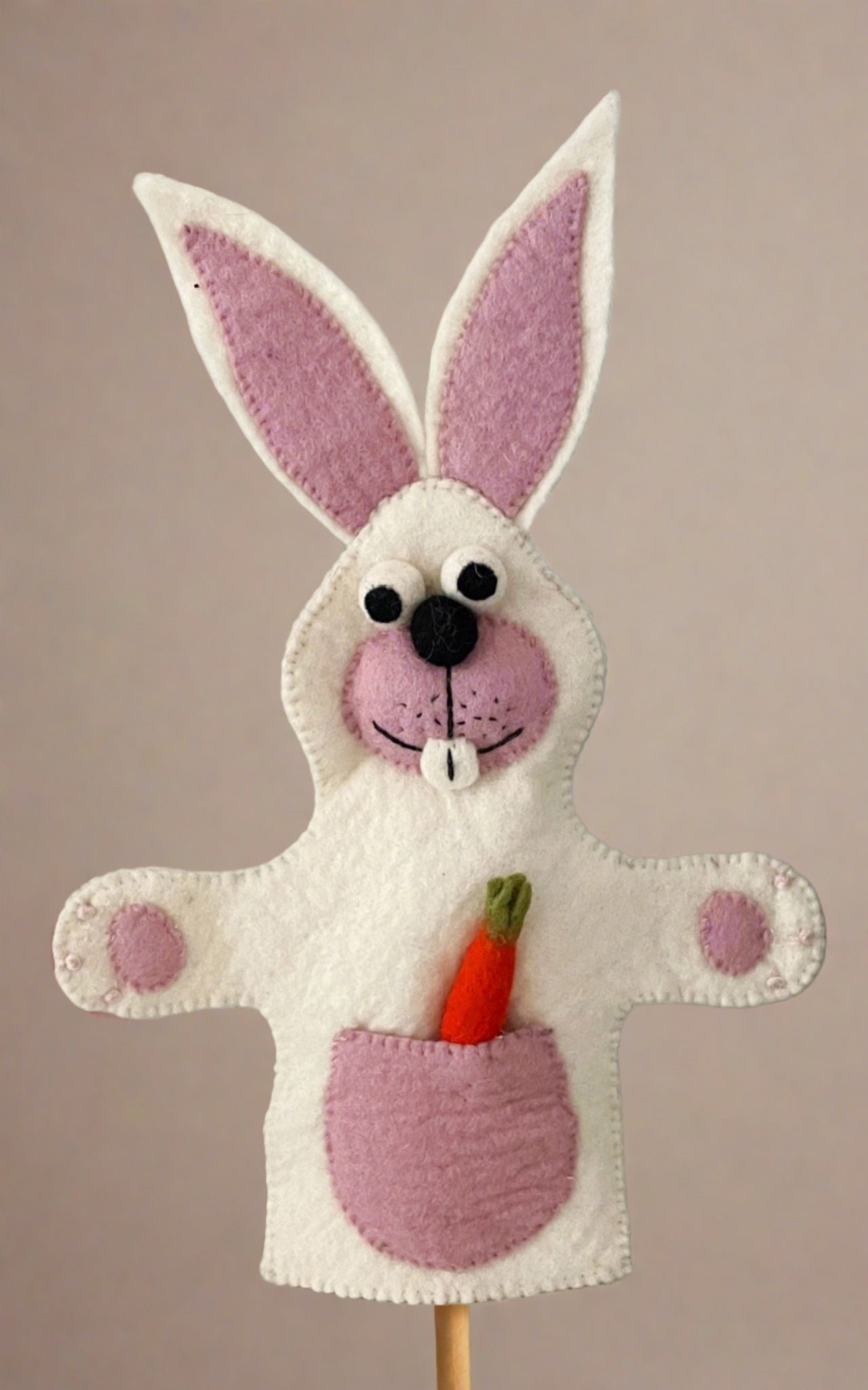 Surya Australia Ethical Wool Felt Hand Puppets made in Nepal - Rabbit