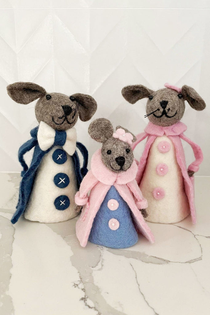 Surya Australia Ethical Wool Felt 'Fancy Mouse Family'