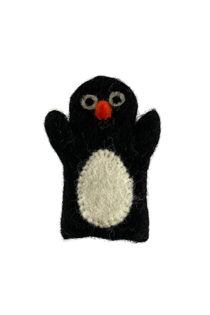 Surya Australia Ethical Wool Felt Finger Puppets made in Nepal - Penguin