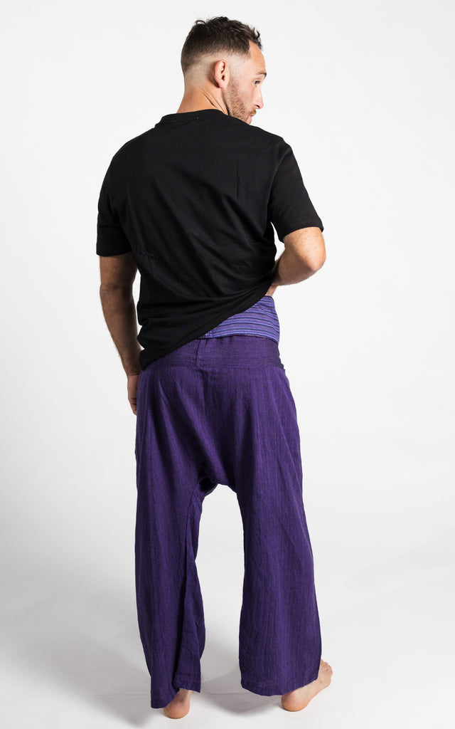 Surya Australia Cotton Fisherman Pants for men from Nepal - Purple