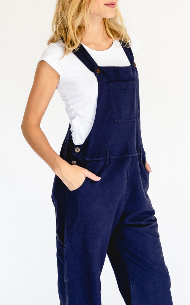Surya Australia Straight Leg Overalls (Dungarees) made in Nepal - Dark Blue