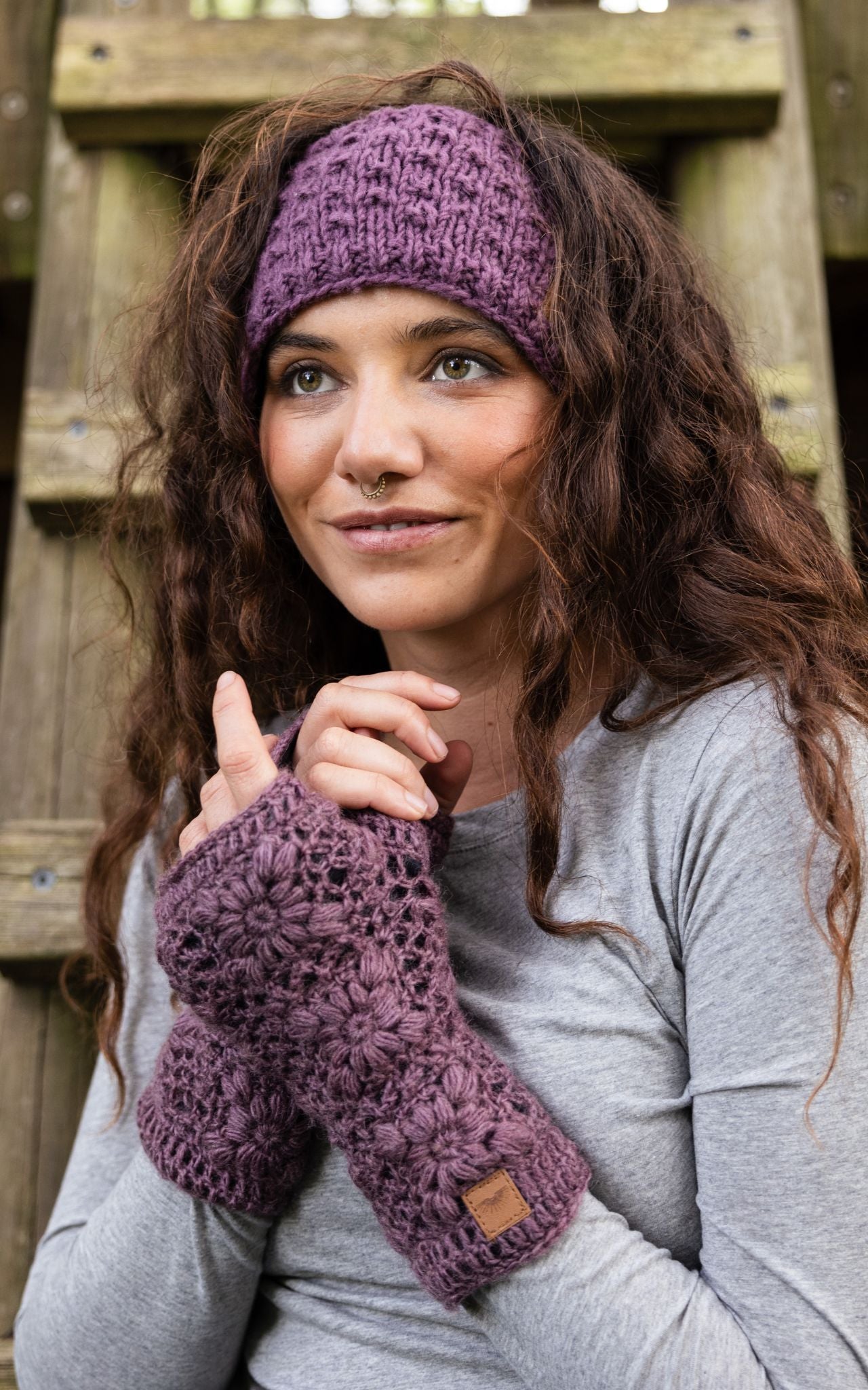 Surya Australia Woolen Hand warmers from Nepal - Purple