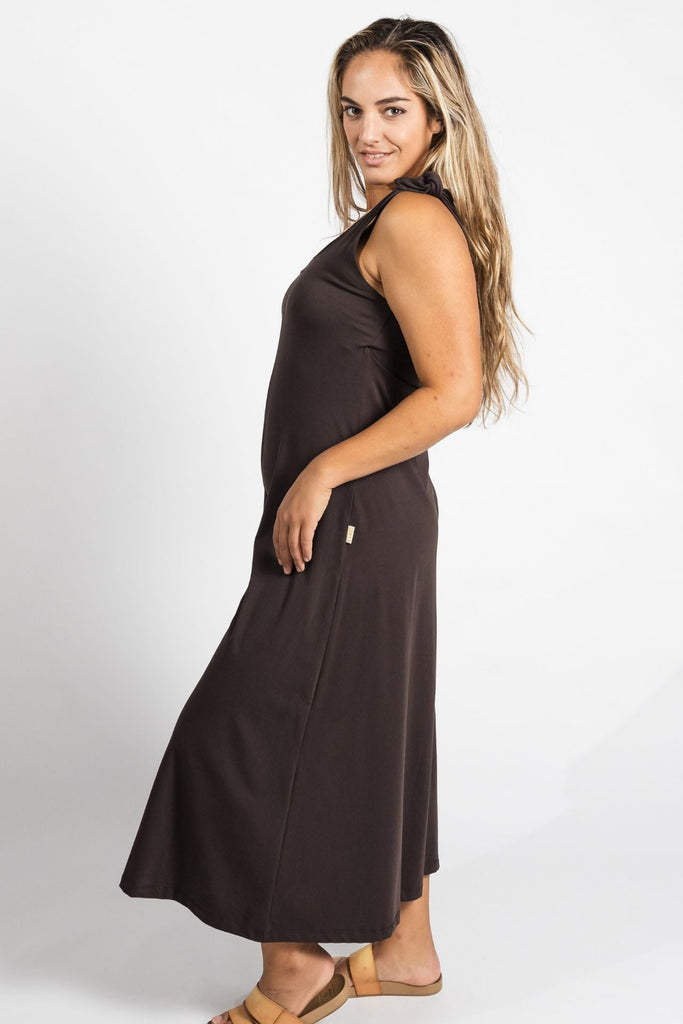 Surya Australia Ethical Organic Cotton Jumpsuit made in Nepal - Chocolate