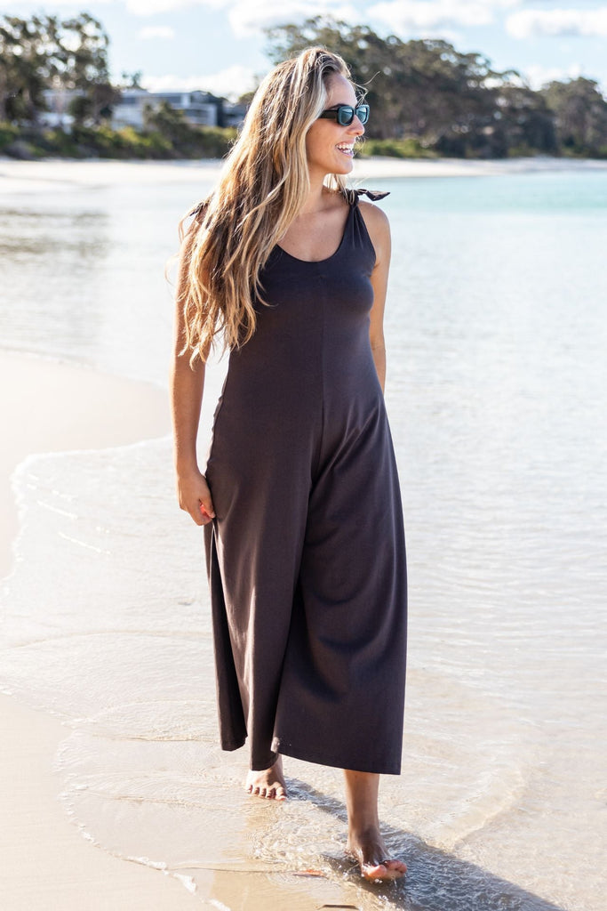 Surya Australia Ethical Organic Cotton Jumpsuit made in Nepal - Chocolate