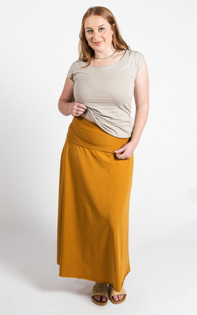 Surya Australia Ethical Organic Cotton Skirt made in Nepal - Tumeric