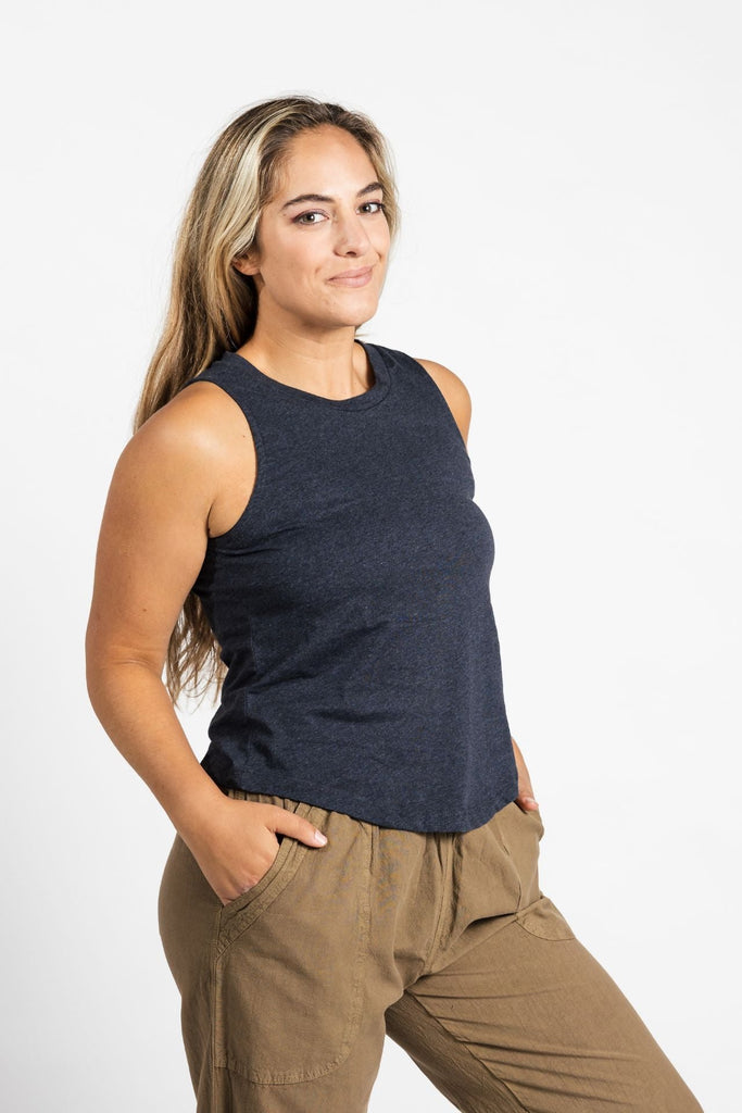 Surya Organic Cotton Tank Top made in Nepal - Dusty Grey