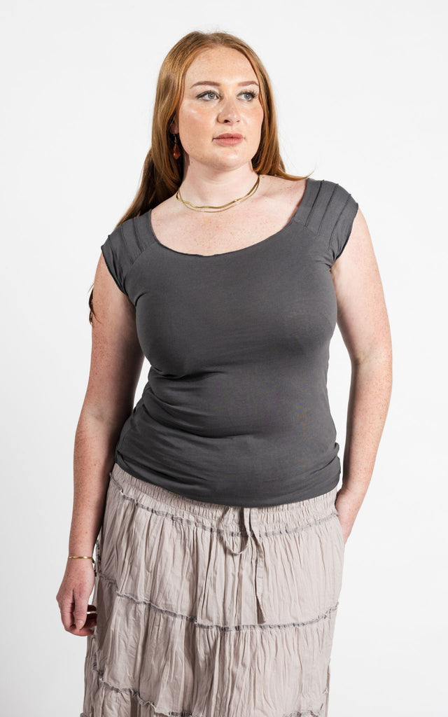 Surya Australia Organic Cotton 'Priya' Top made in Nepal - Grey