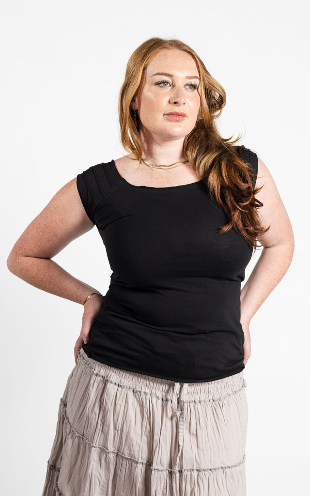 Surya Australia Organic Cotton 'Priya' Top made in Nepal - Black