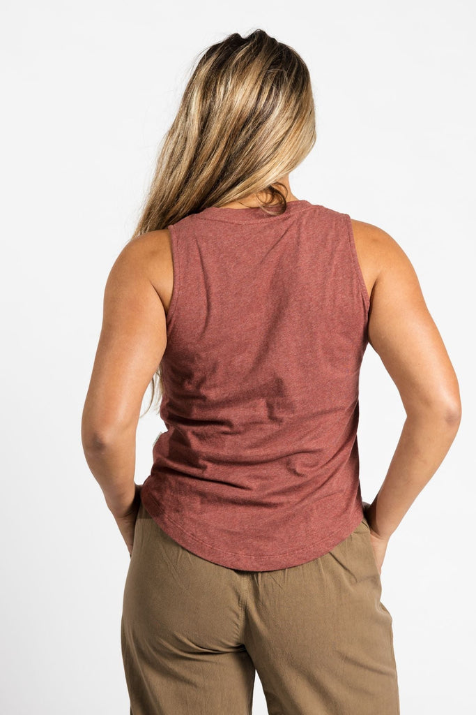 Surya Organic Cotton Tank Top made in Nepal - Dusty Mauve