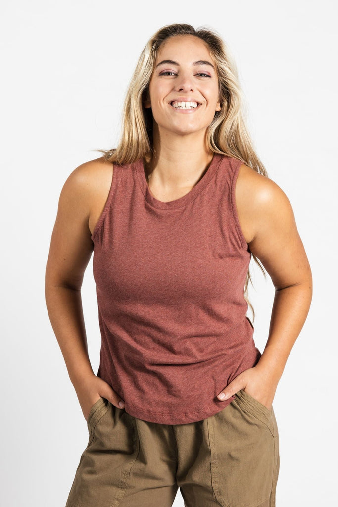Surya Organic Cotton Tank Top made in Nepal - Dusty Mauve