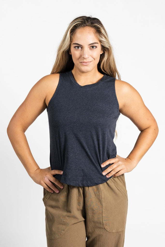 Surya Organic Cotton Tank Top made in Nepal - Dusty Grey