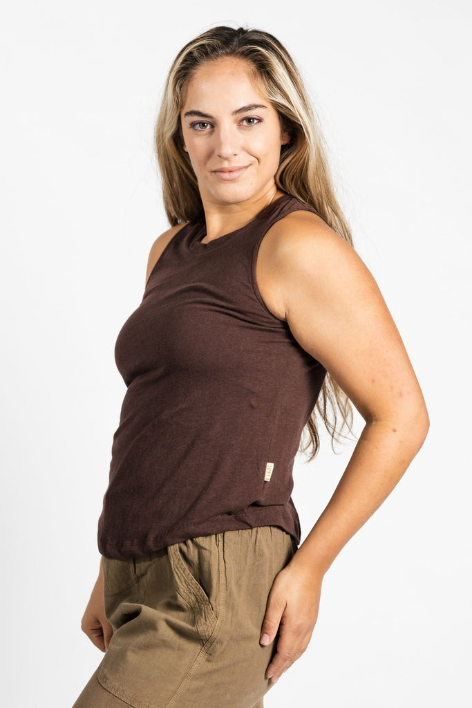 Surya Organic Cotton Tank Top made in Nepal - Chocolate