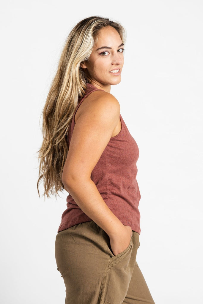 Surya Organic Cotton Tank Top made in Nepal - Dusty Mauve