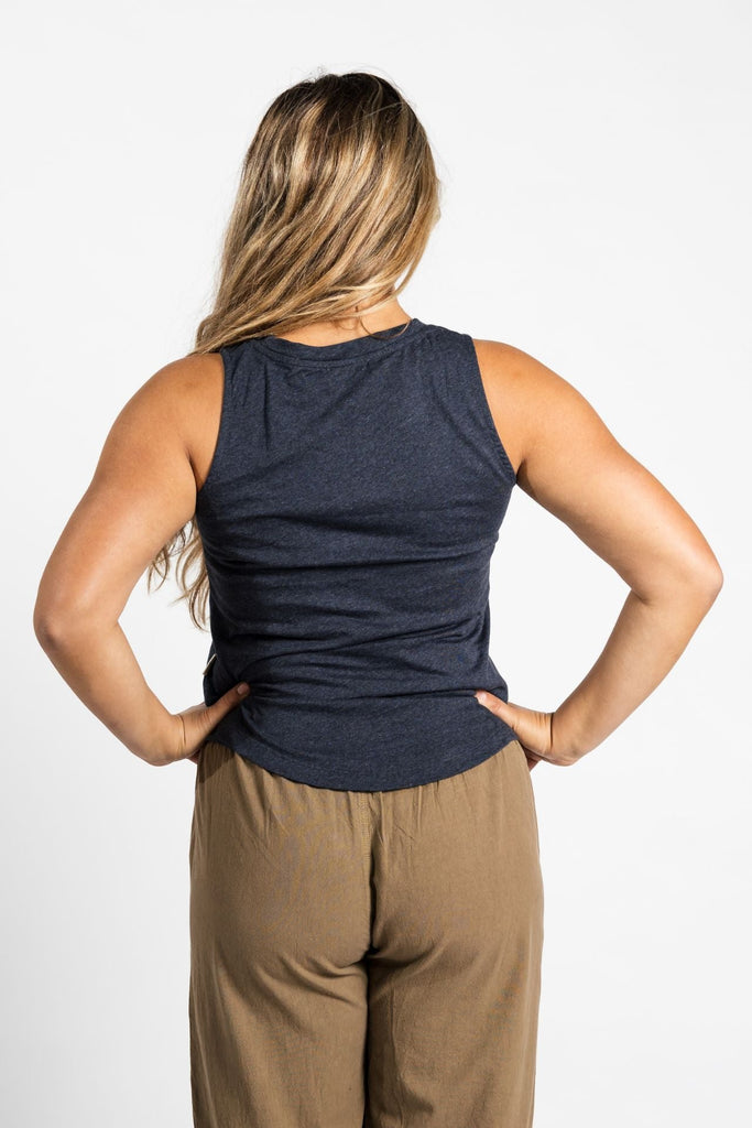 Surya Organic Cotton Tank Top made in Nepal - Dusty Grey