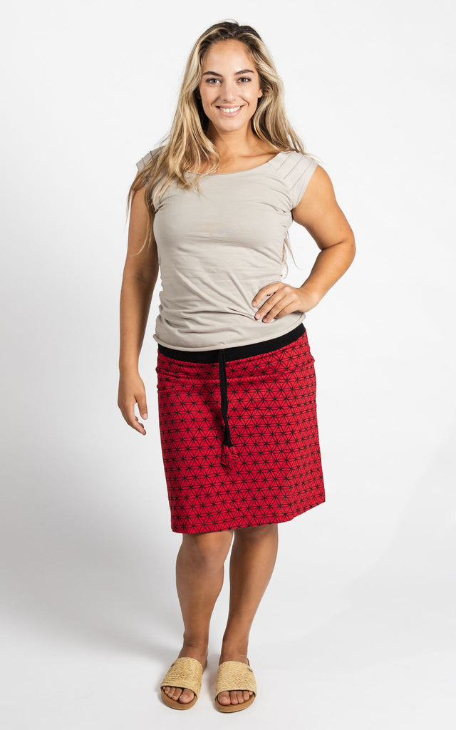 Surya Australia Ethical Cotton 'Anita' Skirt made in Nepal - Red