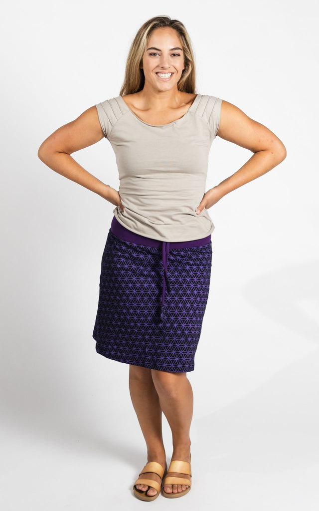 Surya Australia Ethical Cotton 'Anita' Skirt made in Nepal - Purple