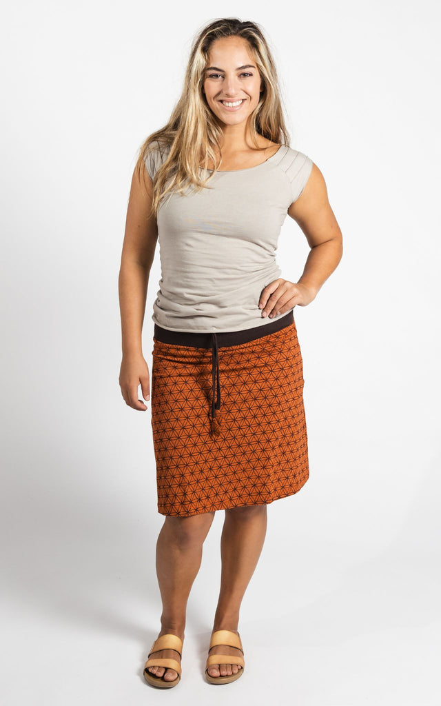 Surya Australia Ethical Cotton 'Anita' Skirt made in Nepal - Rust