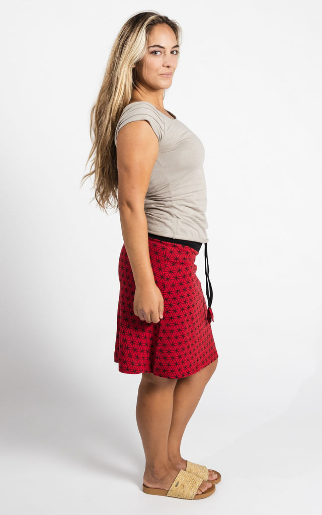 Surya Australia Ethical Cotton 'Anita' Skirt made in Nepal - Red