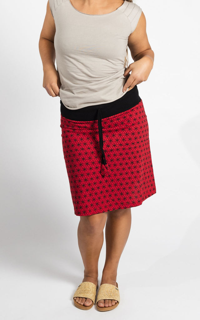 Surya Australia Ethical Cotton 'Anita' Skirt made in Nepal - Red
