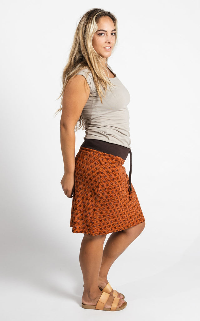Surya Australia Ethical Cotton 'Anita' Skirt made in Nepal - Rust
