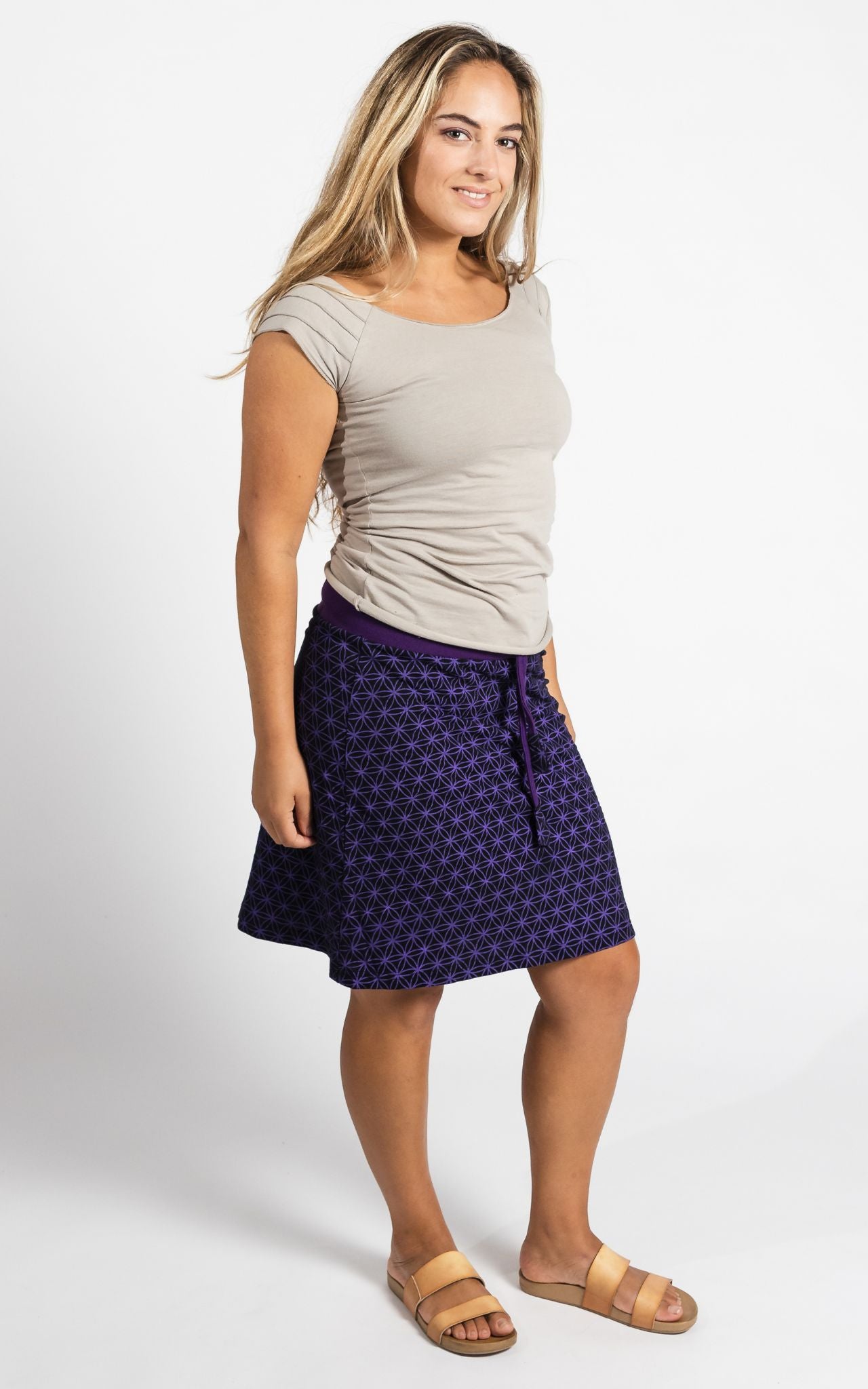 Surya Australia Ethical Cotton 'Anita' Skirt made in Nepal - Purple