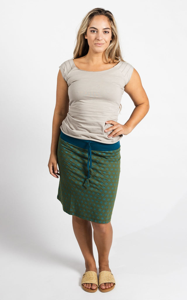 Surya Australia Ethical Cotton 'Anita' Skirt made in Nepal - Teal
