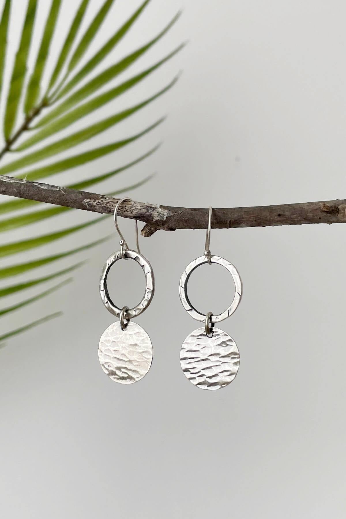 Handmade Ethical Silver Earrings from Nepal Solstice Earrings Surya