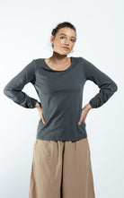 Surya The Label Ethical Organic Cotton 'Zoé' Top made in Nepal - Dusty Grey