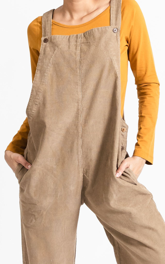 Surya Australia Corduroy Overalls Dungarees made in Nepal - Sand