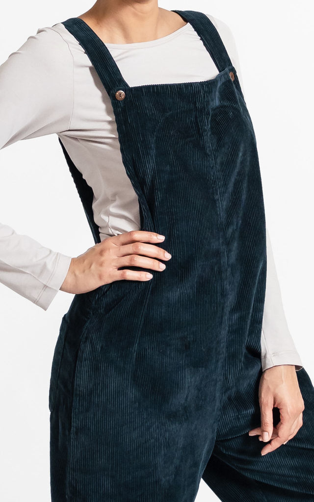 Surya Australia Corduroy Overalls Dungarees made in Nepal - Midnight Teal