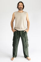 Surya Cotton Cargo Pants for Men - Green